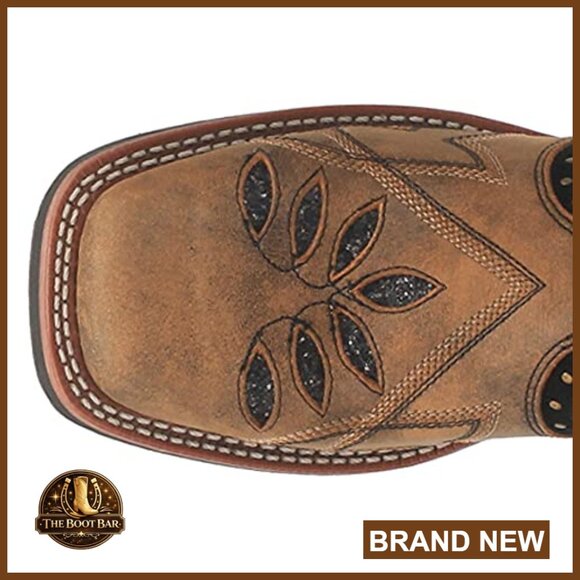 Western Boots Leather Square Toe Mid-Calf Block Heel Casual Wear - Picture 4 of 5